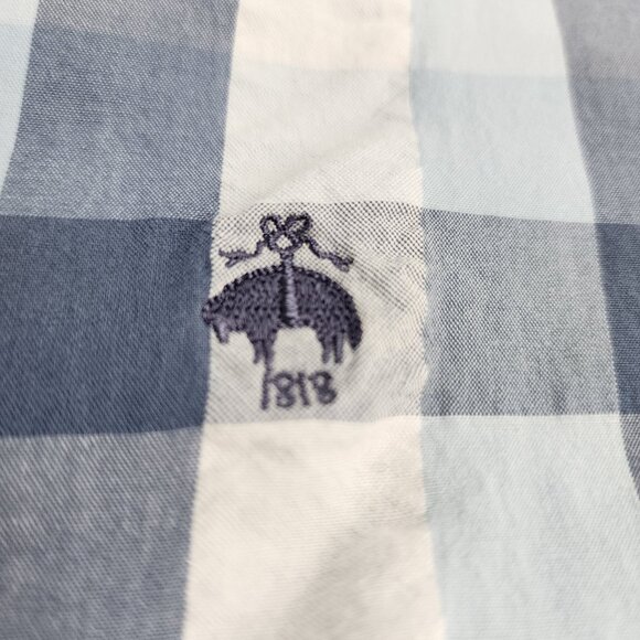 Brooks Brothers Seersucker Button Down Shirt Men's XL Blue Plaid - Picture 5 of 6